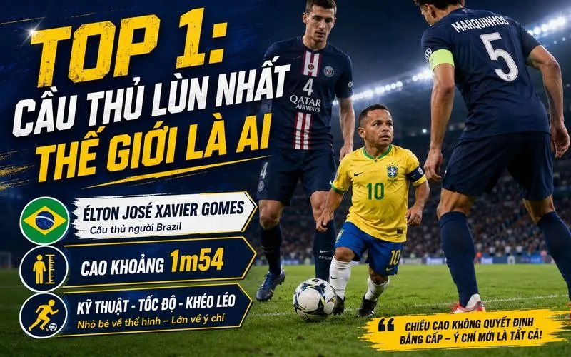 Cầu Thủ Lùn Nhất Thế Giới Là Ai? Top 1 Élton José Xavier Gomes